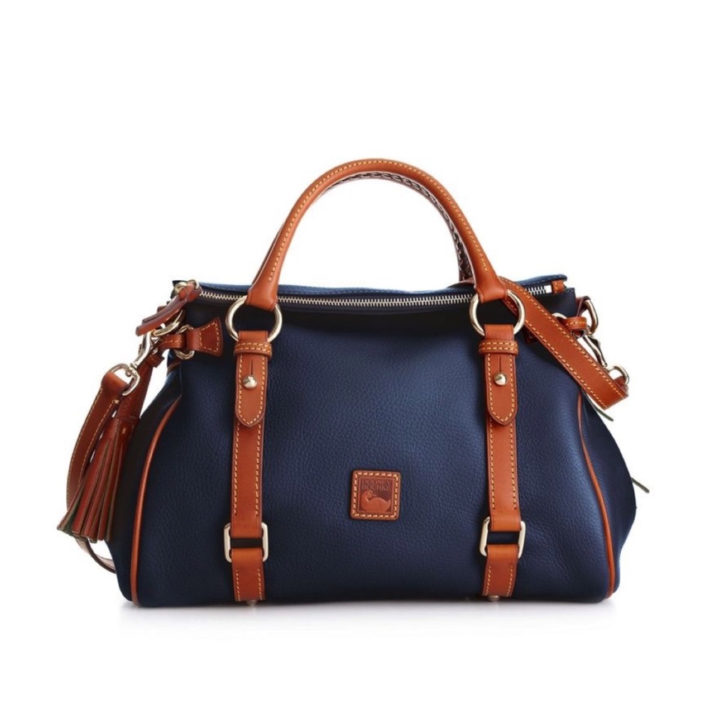 DOONEY & BOURKE Large Satchel in Navy & Brown